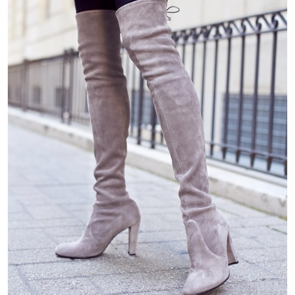 stuart weitzman grey suede boots
